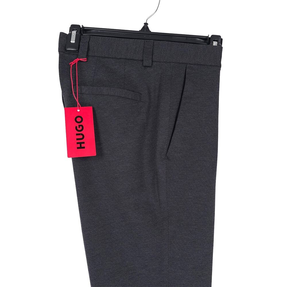 Hugo Boss Mens Extra Slim Fit Suit Pants 32 R Dark Grey Melange Stretch Jersey